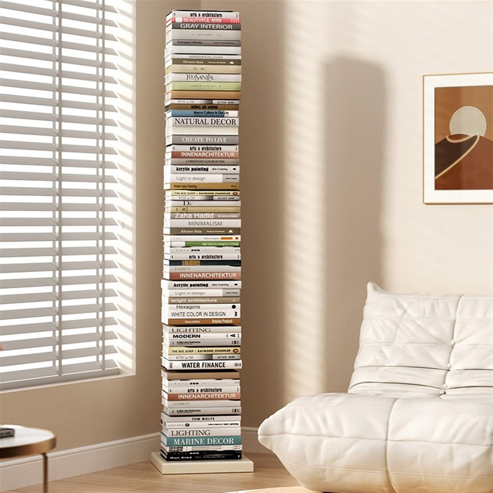 Bücherregal Unsichtbares Bücherregal, Bodenregal, einfaches vertikales Eckbücherregal aus Eisenkunst, Haushaltsbuch-Aufbewahrungsregal an der Wand Aufbewahrungsregal(1410mm)
