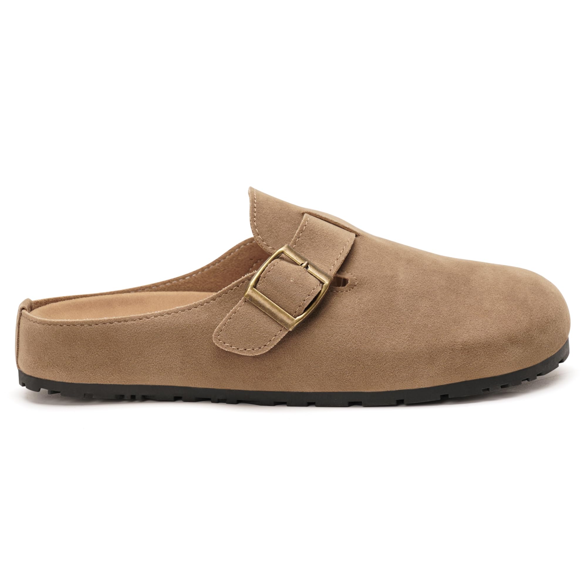 GLAMORA Zuecos Mujer Zapato Plano con Hebilla, Mocasín Cómodo con Plantilla Acolchada, Suela Antideslizante, Calzado Casual para Oficina y Diario, Estilo Urbano Elegante