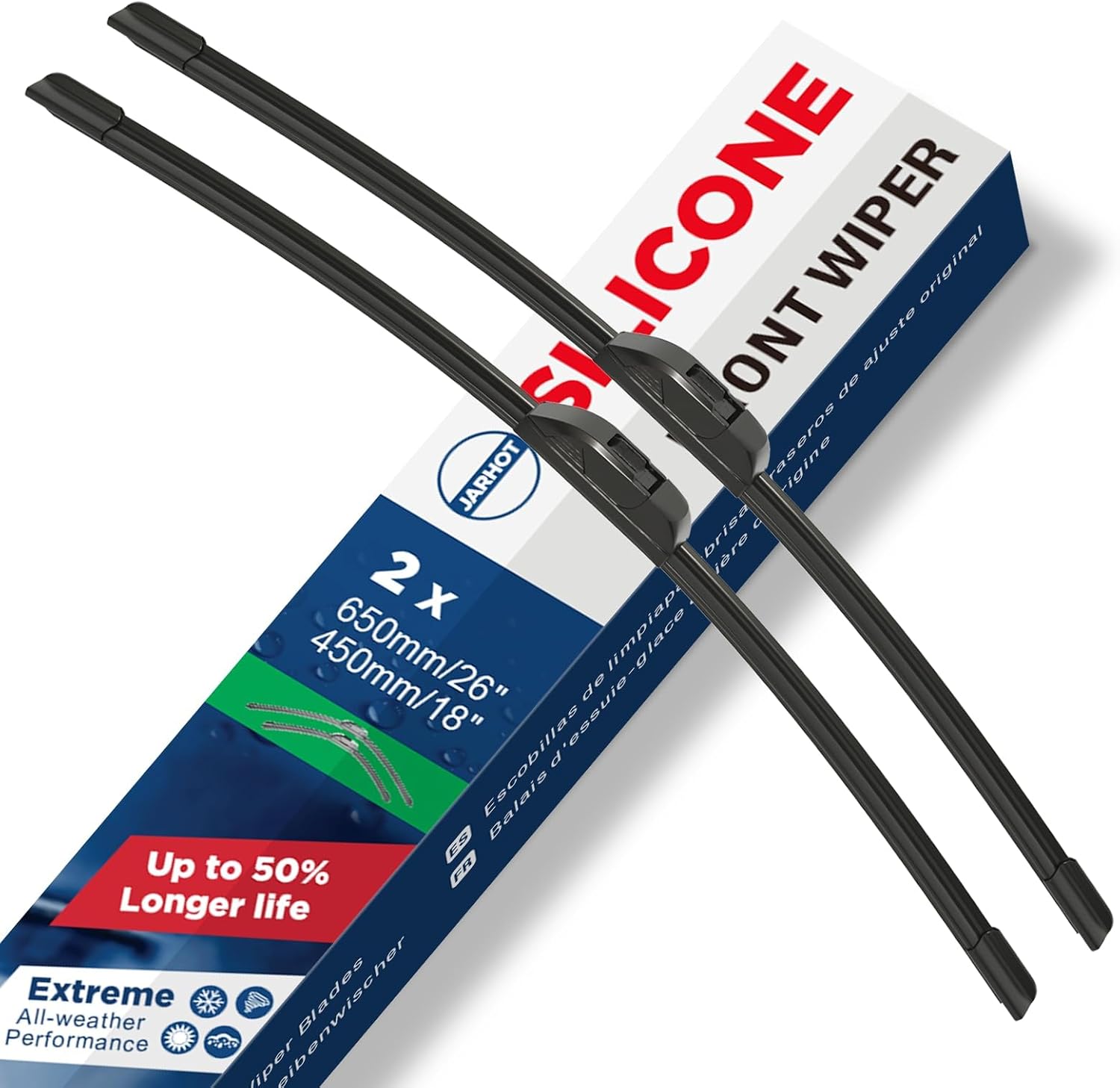 JARHOT 26"+18" Silicone Windshield Wipers Blades Replacement for 20172012 Toyota