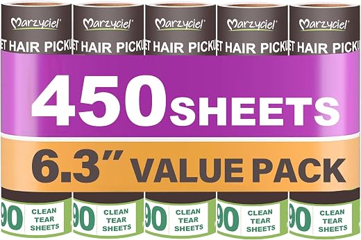 Long Handle Pet Hair Remover,Extra Sticky Large Surface Lint Roller,6.3 inch,450 Pieces,Used to Clean Furniture, Carpets,F...