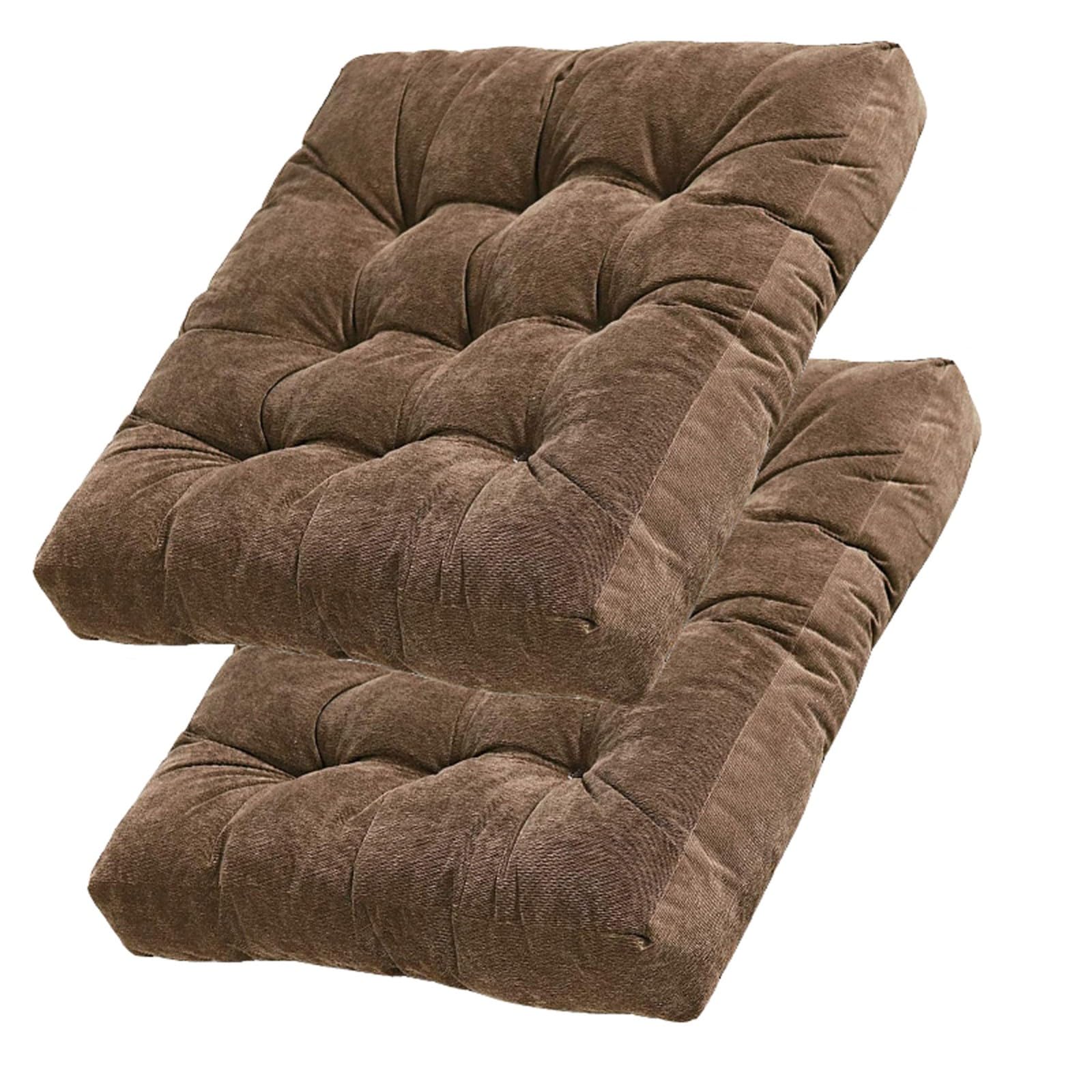 Galette de siège 55x55 coussin de sol épais en velours pour chaise bureau et jardin