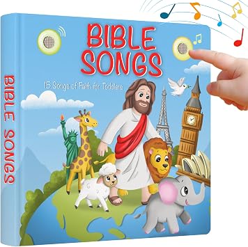 LEARNING BUGS Christian Bible Songs 15 Songs of Faith for Little Ones, Musical Books for Toddlers, 28-Button Music Book, Musical Toys for Toddlers 1-3