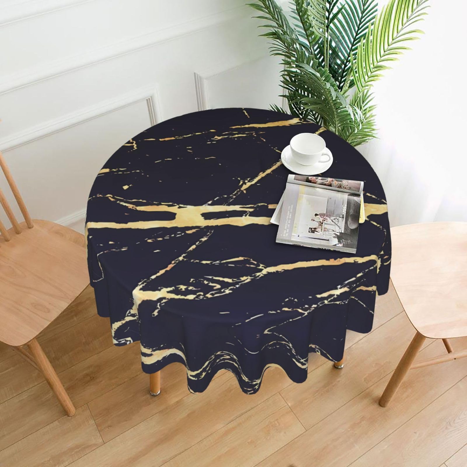 YYHWHJDE Marble Prints Round Decorative Tablecloth 60in – Elevate Your Dining Space with this Elegant Throw for Everyday Charm & Special Occasions