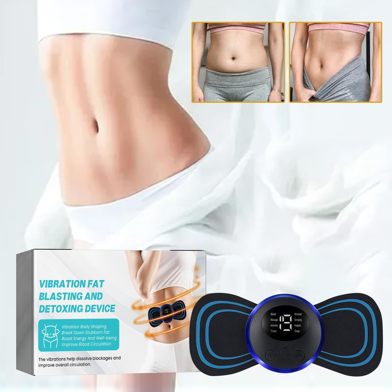 Quemador de grasa abdominal para mujeres, equipo de entrenamiento estimulador,Almohadilla de masaje para dispositivo adelgazante - Masajeador de vientre para eliminar la grasa, máquina de