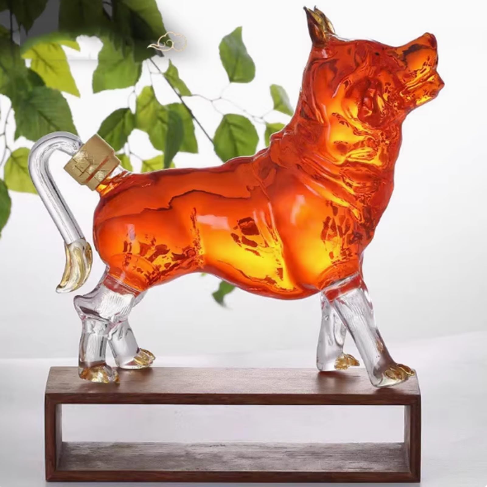 500ML/1000ML Decantador Whisky Arte Escultura - Esculturas De Decantador De Whisky Con Forma De Cachorro De Vidrio 3D, Botellas De Vino De Vidrio Sin Plomo, Regalo Decorativo(1000ML)