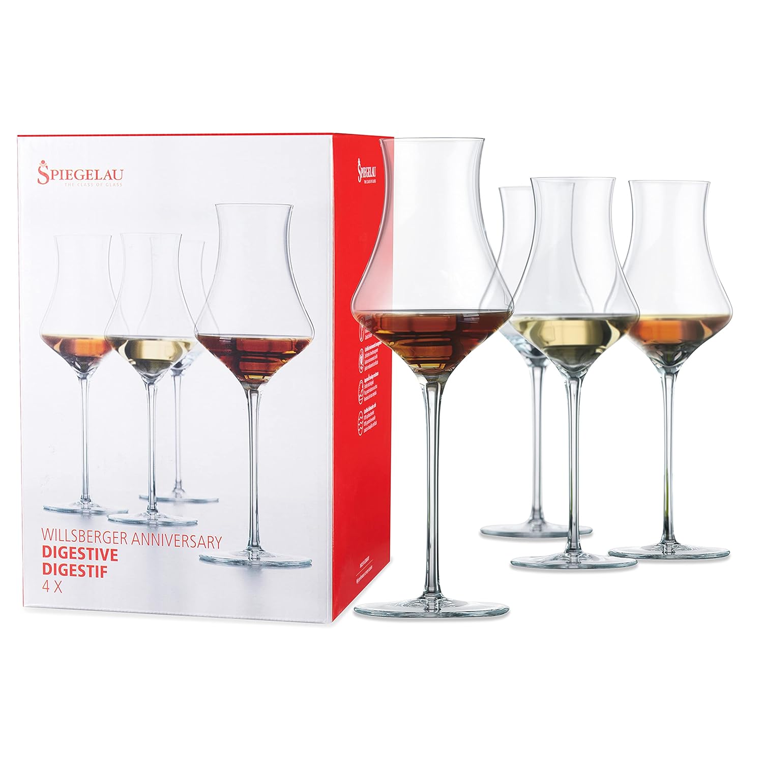 Spiegelau Willsberger Digestif Glasses Set of 4 Elegant Crystal Cordial Glasses European-Made Glassware for Spirits Amaro and Port