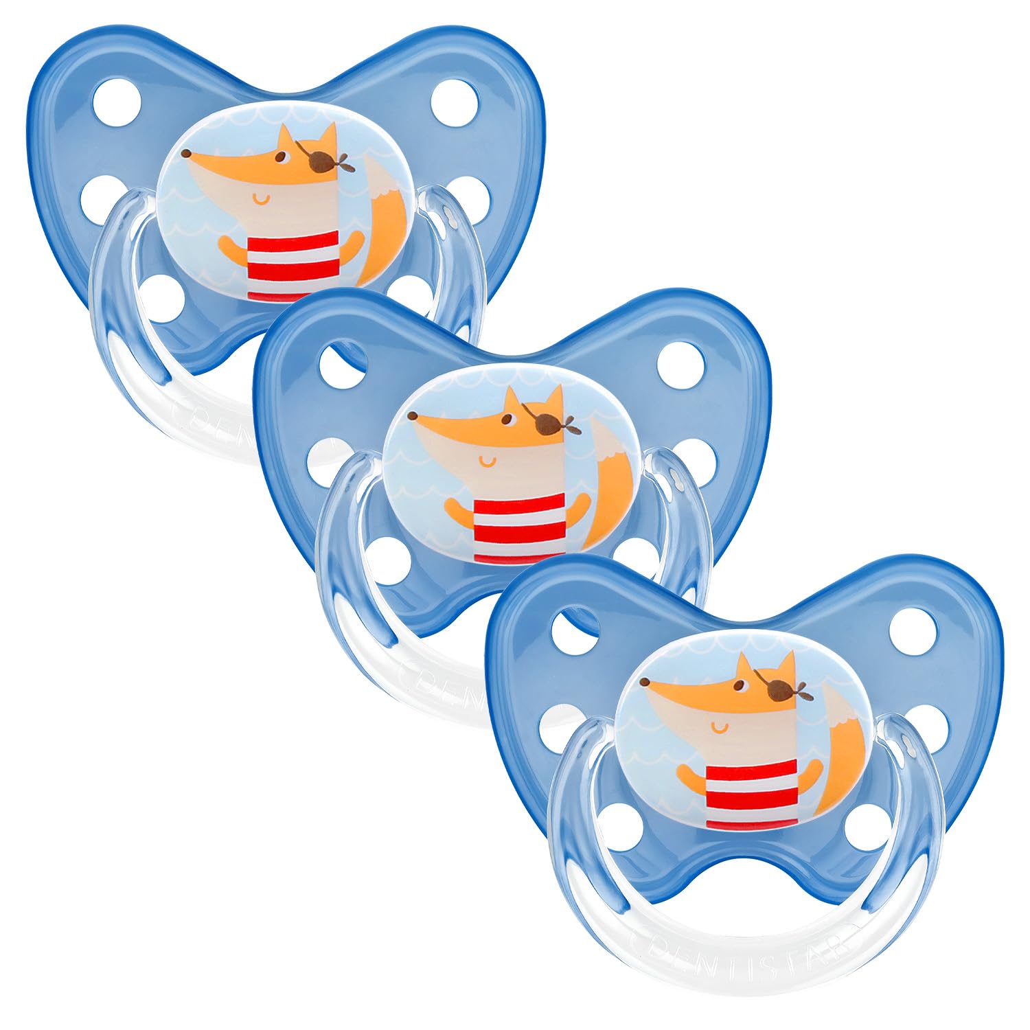 dentistar Set de 3 Chupetes Ortodónticos de Silicona – Talla 1, 0-6 meses – Chupete recien nacido previene la desalineación de los dientes – Libre de BPA – Corazón, Azul — view 6