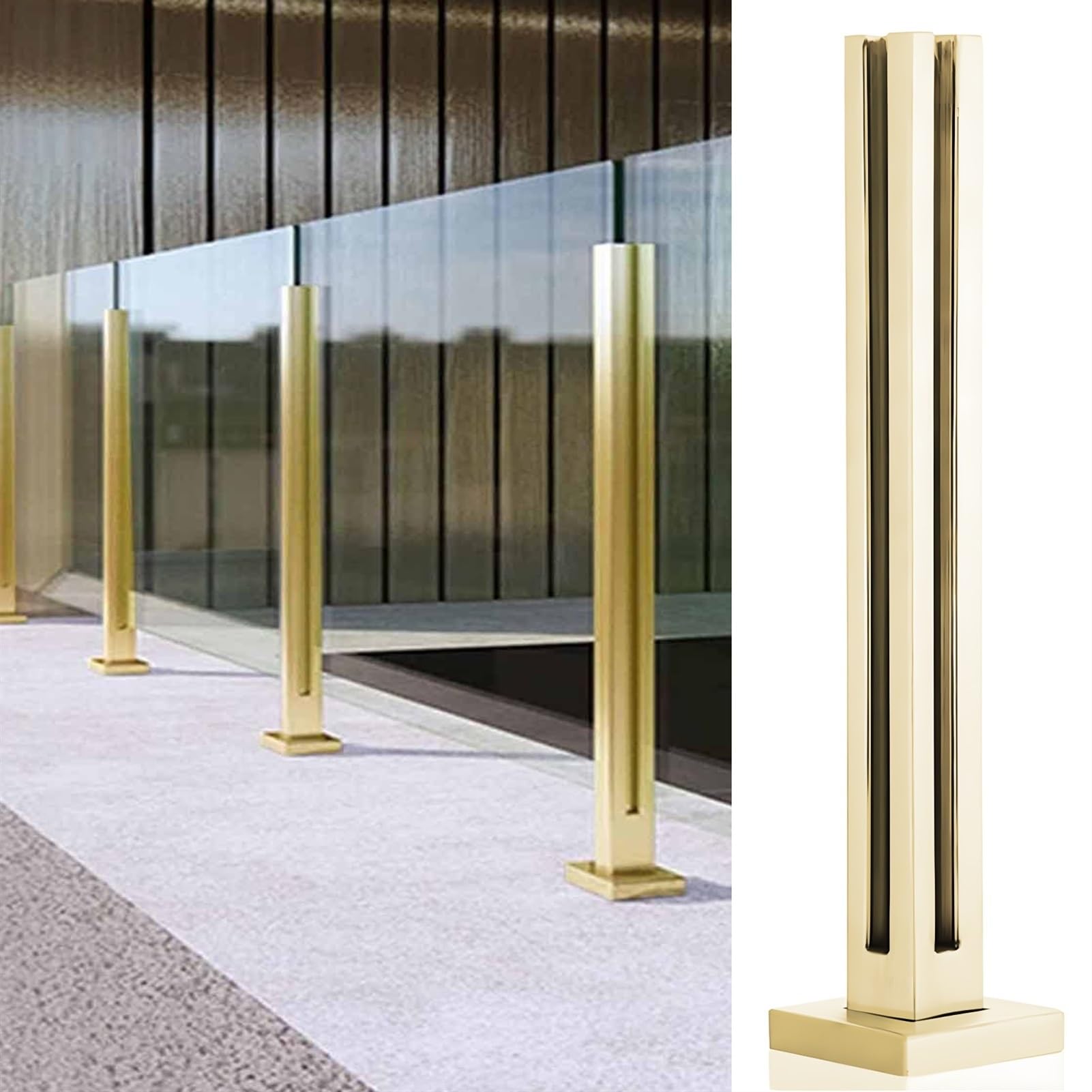 Panneaux de balustrade en S trempés 120 cm avec poteau d'angle mat