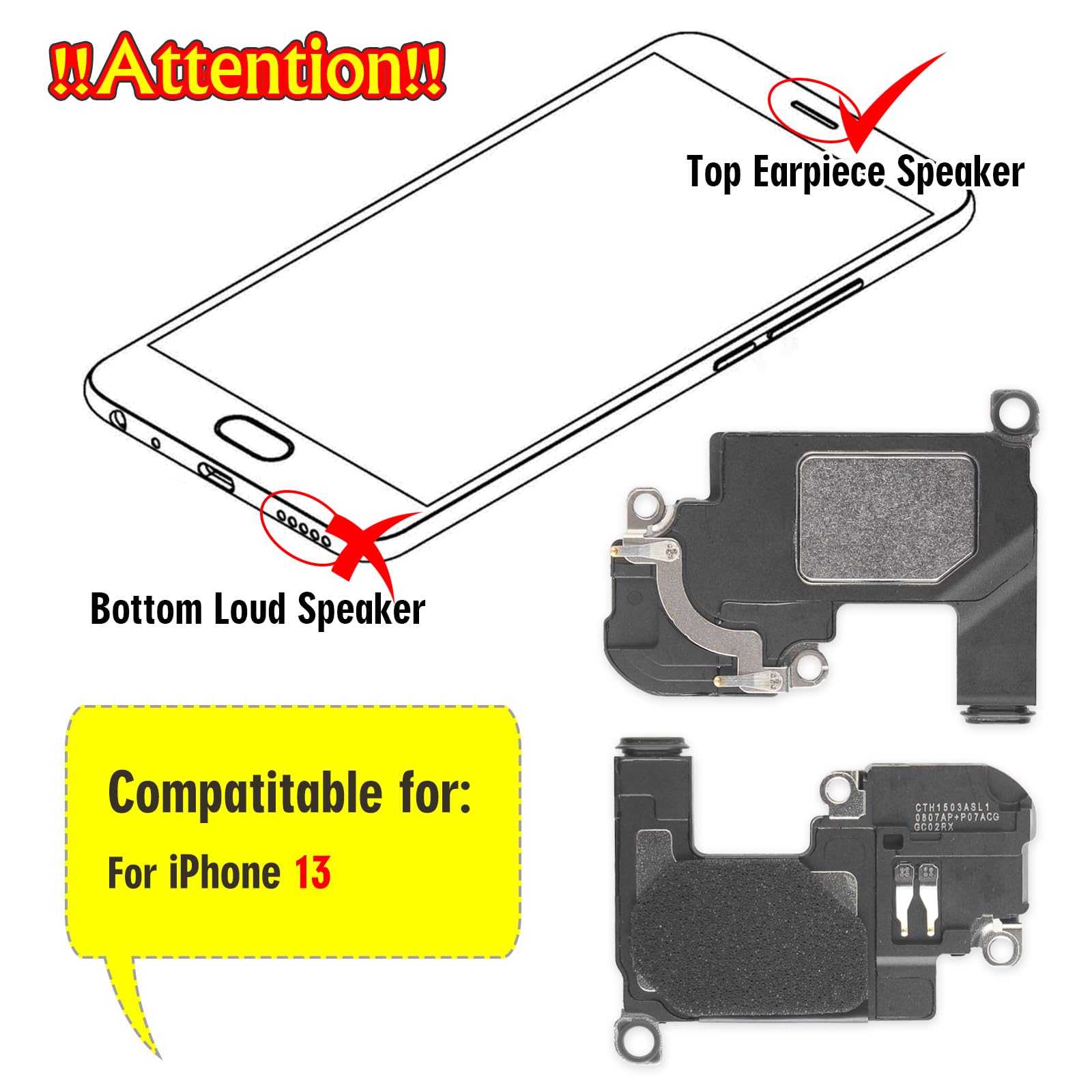 Amazon.co.jp: iPhone 13用イヤーピーススピーカー iPhone 13用イヤー