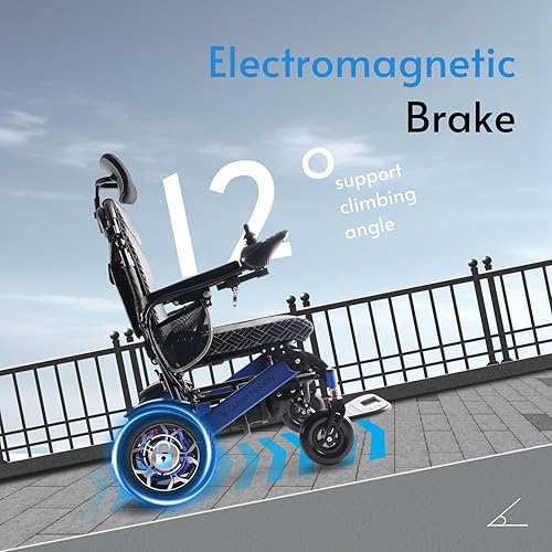 Miniatura 24 de Culver Mobility Shawk Silla de ruedas eléctrica para adultos, sillas de ruedas plegables ligeras todo terreno, silla de ruedas eléctrica motorizada