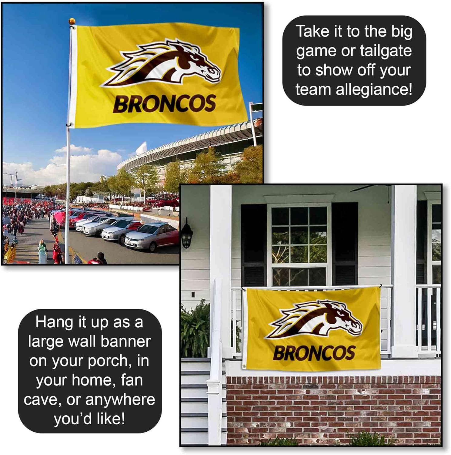 Western Michigan Broncos Gold Large Grommet Banner Flag