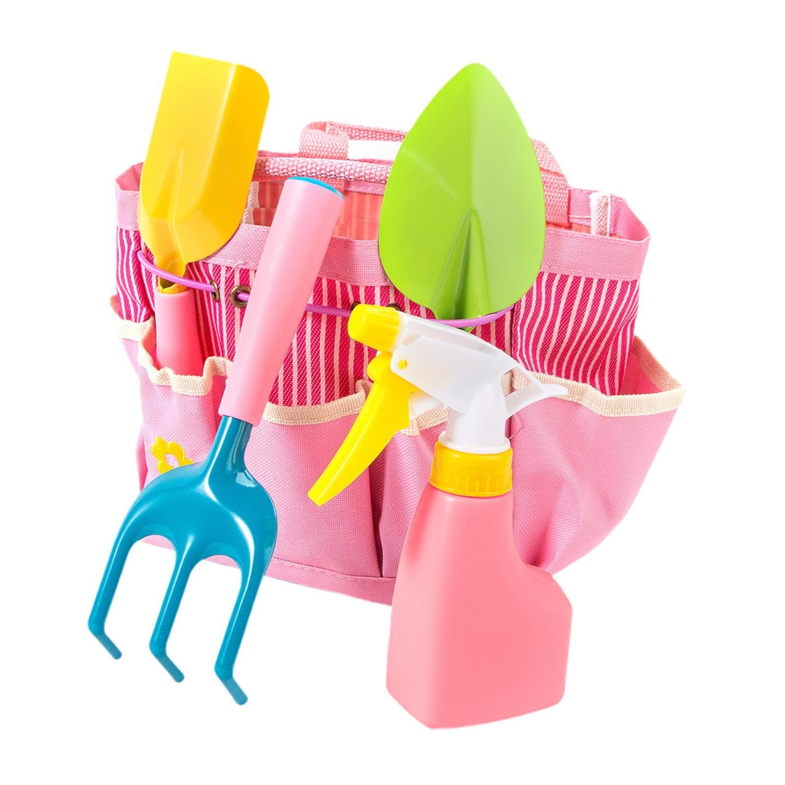 Generic Kids Gardening Tool Set,Garden Beach Sand Tools,Rake Gifts Pointed Spade Plant Tools Set,for Outdoor Children Kids Boys, 5 Pieces in 1 Set