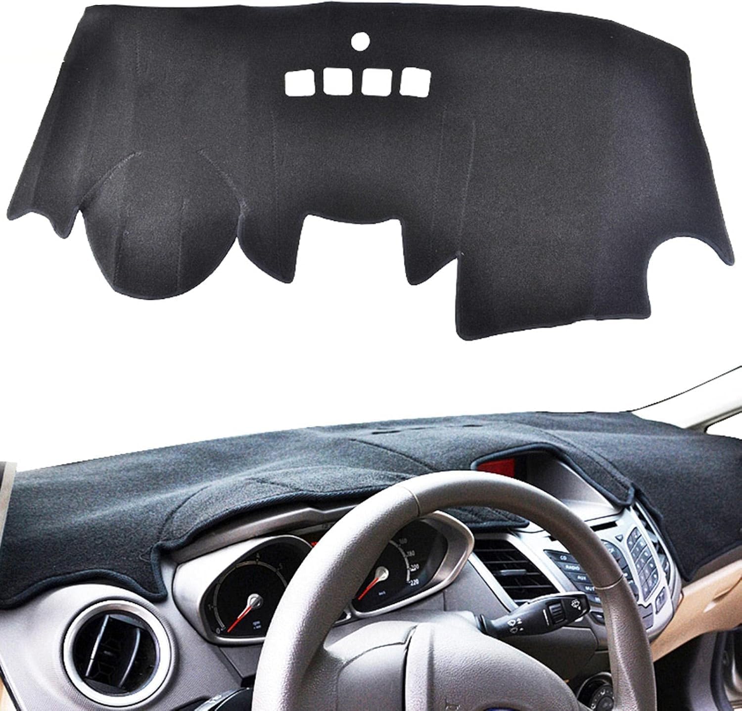 Alfombrilla salpicadero Ford Fiesta 2009-2016 protector negro