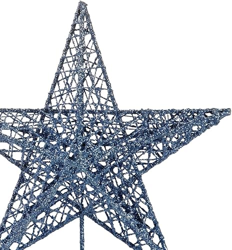 Miniatura 9 de BinaryABC Estrella para árbol de Navidad, adornos brillantes para decoración del árbol de Navidad, 7.9 in (plateado)