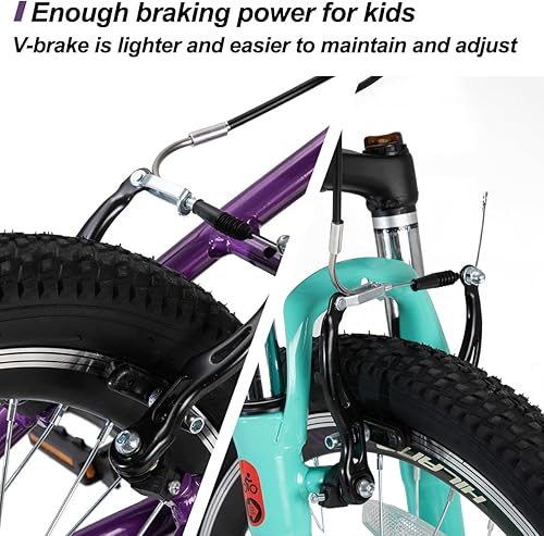 Miniatura 5 de HILAND - Bicicleta de montaña de 20, 26, 27.5 pulgadas, para mujeres y niñas, velocidad de 7/21 con horquilla de suspensión de bloqueo, marco