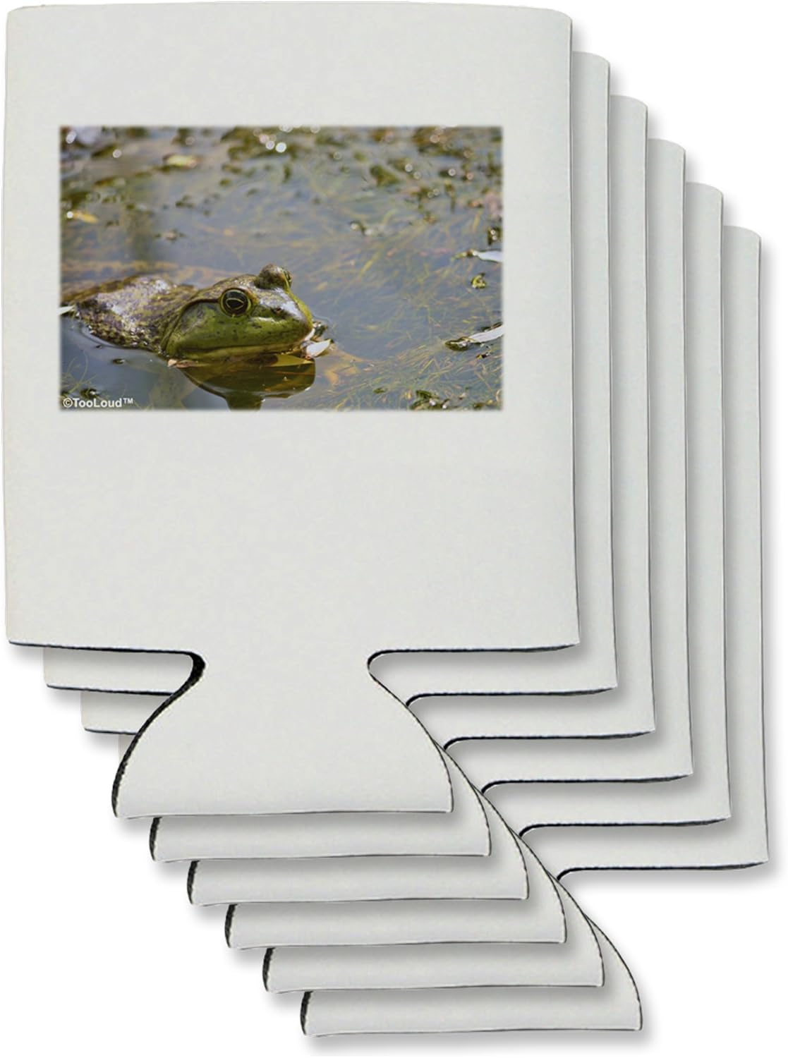 TooLoud Bullfrog In Water Can/Bottle Insulator Coolers - 6 Pieces