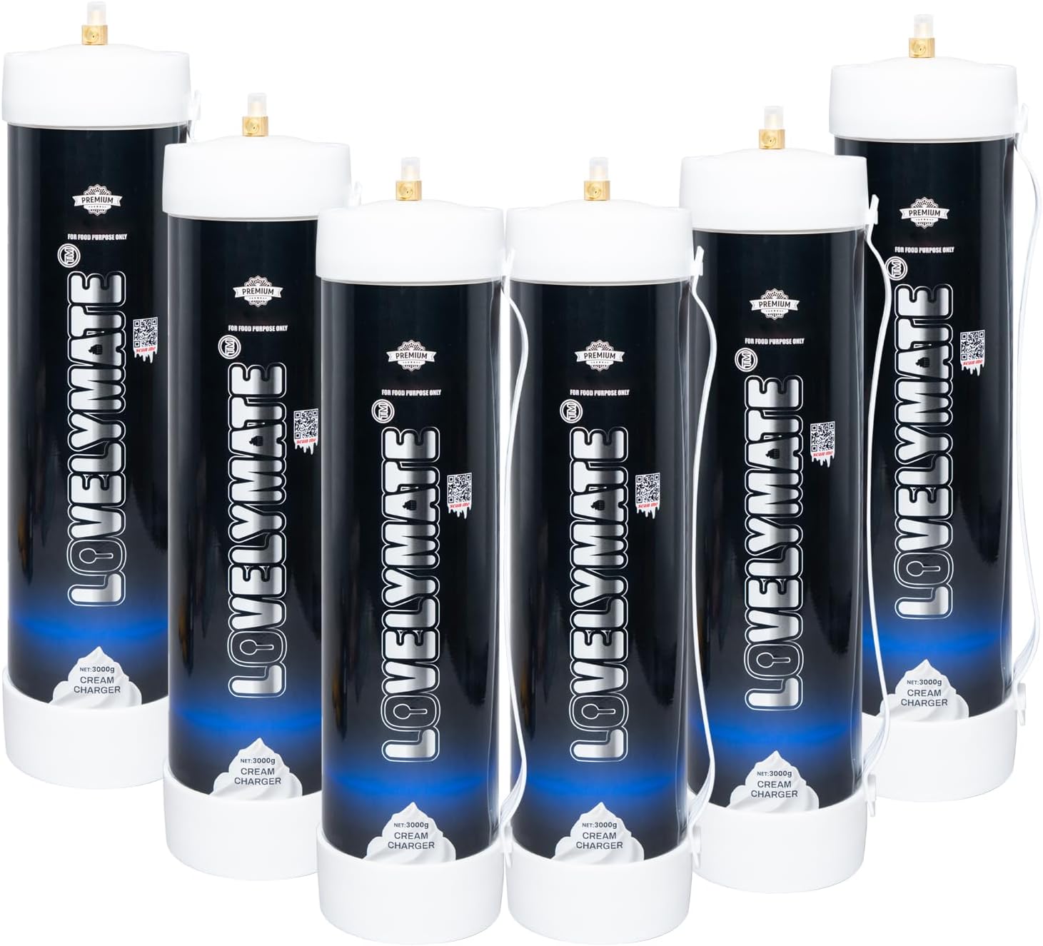 Lovemate Large Whipped Cream Chargers 4.4l - 3000g Tanks Food Grade Kitchen Tools (3000g - 6pieces)