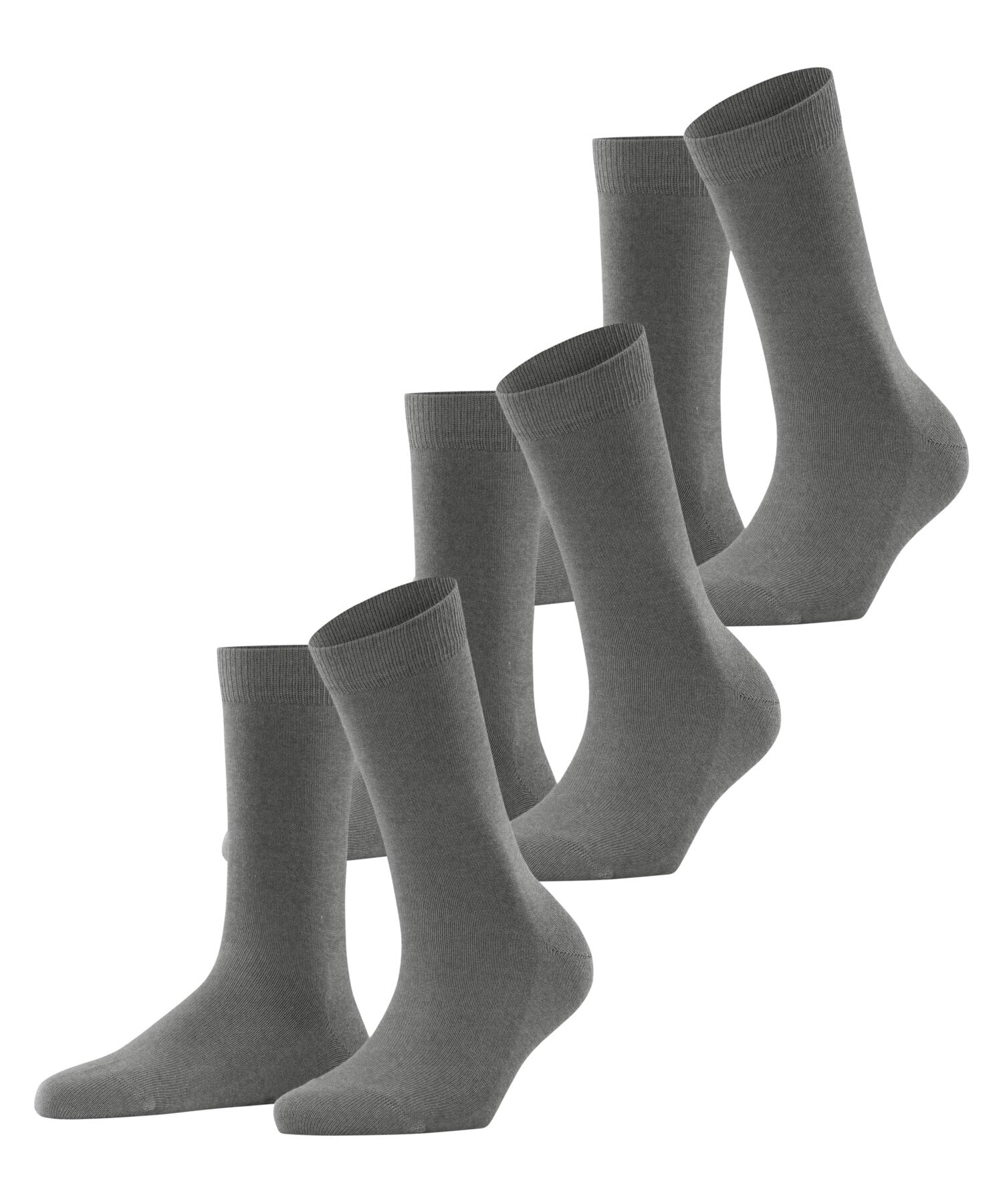 FALKE mujer Family 3-Pack calcetines transpirable sostenible algodón resistente y extra suave en la piel costura plana en la zona de los dedos 3 pares | con estructura de malla muy fina