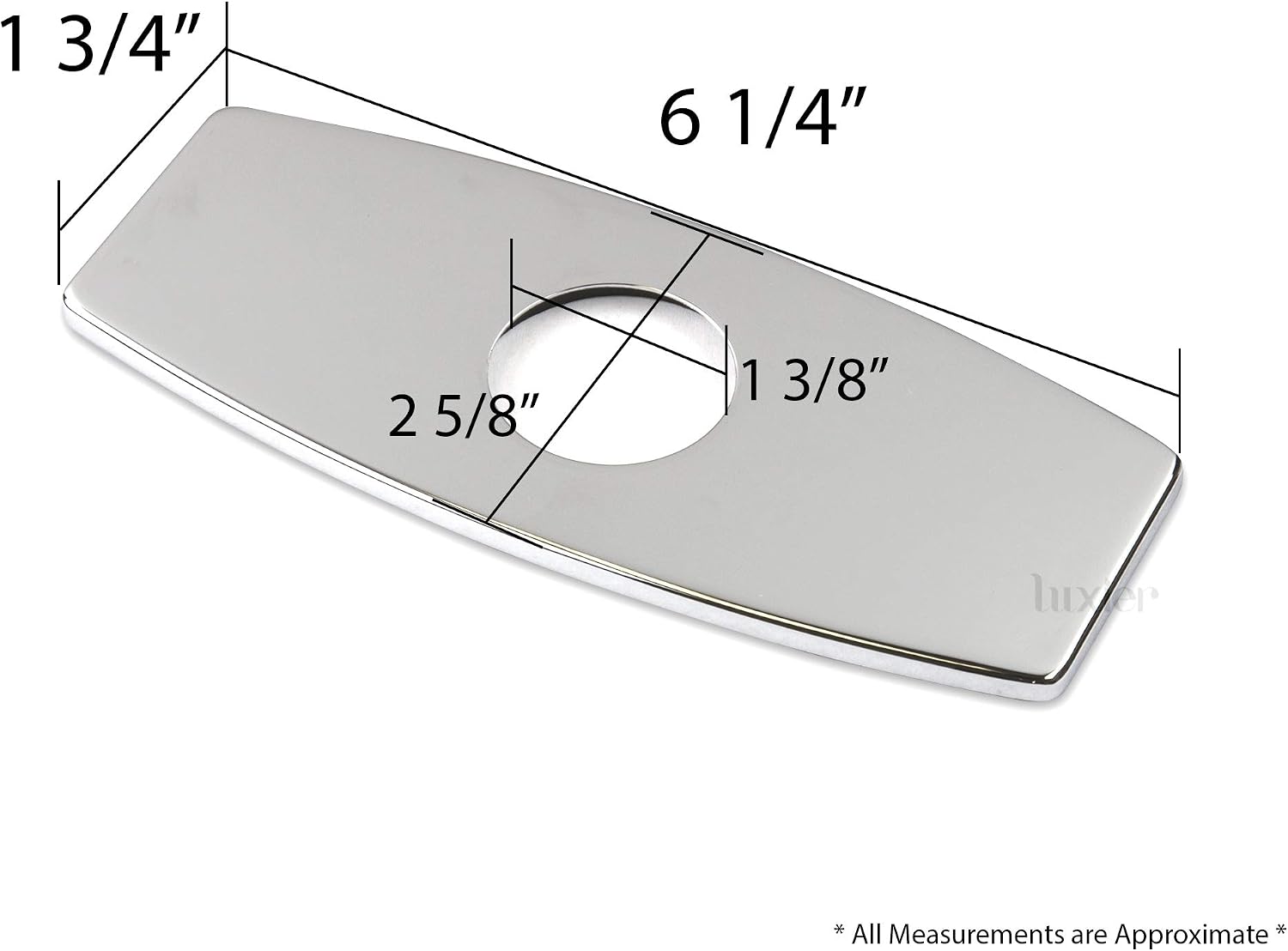 Luxier DKPL-6C Bathroom Vessel Vanity Sink Faucet 4" Hole Cover Deck Plate Escutcheon in Chrome