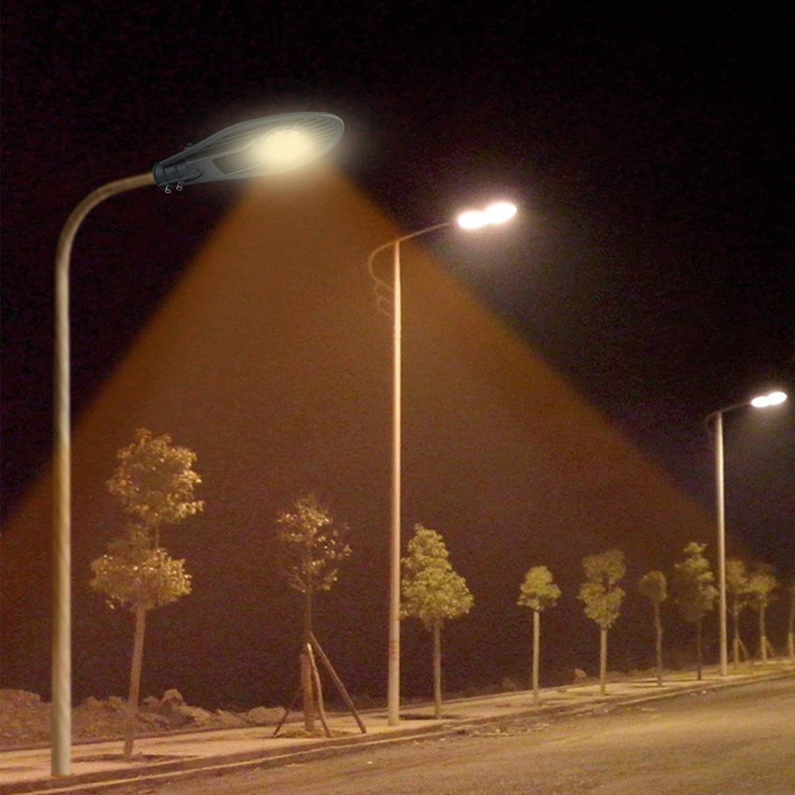 Lampione Stradale a LED Ad Alta luminosità, IP65 Impermeabile, Lunga Durata della Lampadina, Adatto per Illuminazione di Cortili, Strade, Parchi e Giardini con Eccellente (Bianco