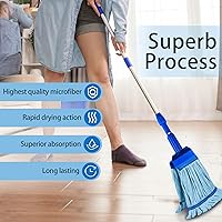 Vista 5 de 4 Pack - Large Microfiber Tube Mop 400GSM - Heavy Duty Industrial Wet Mop Head Refill,Commercial, Thick Fiber, Replacement Heads, Extra Absorbent