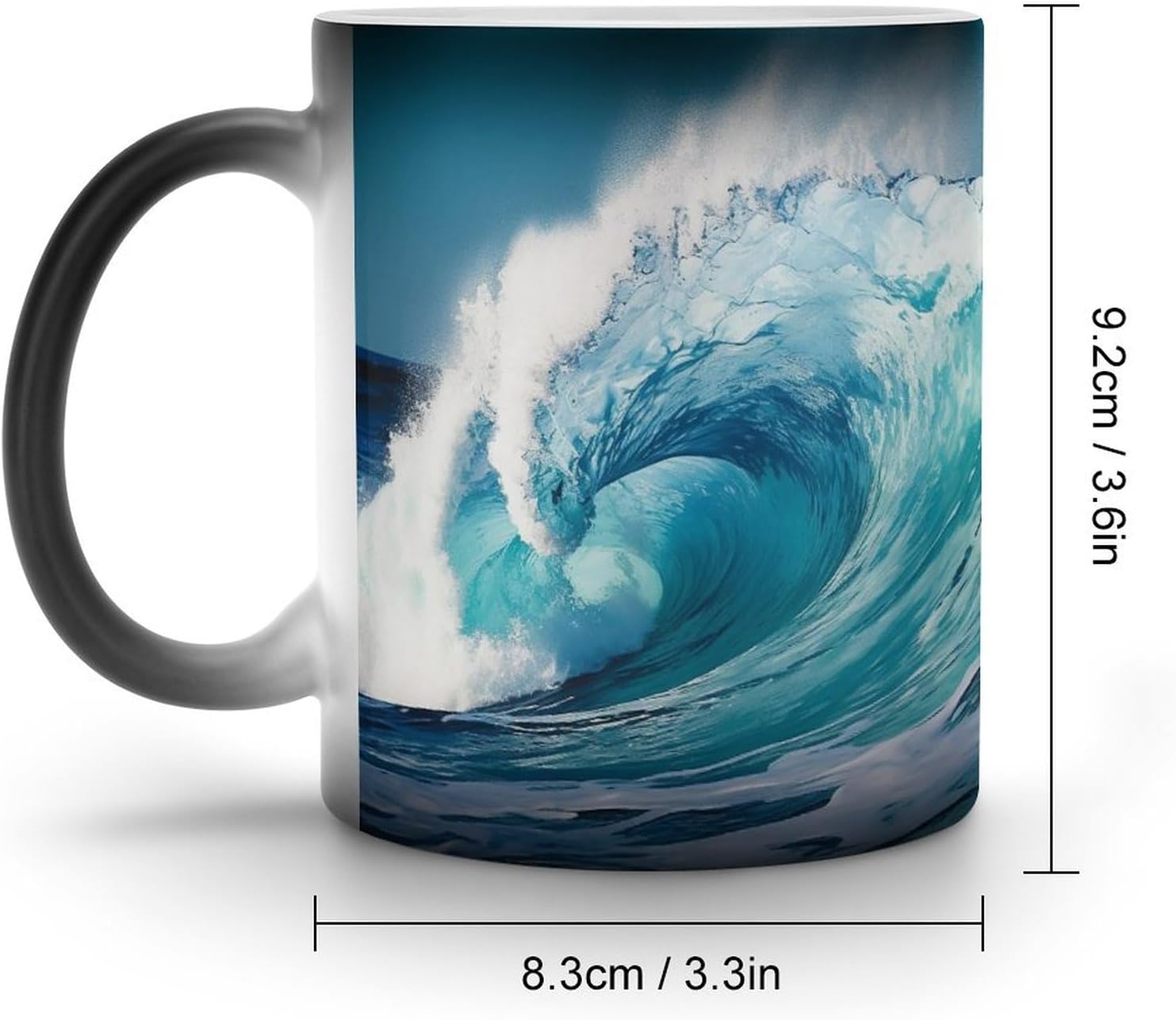 Color Changing Mug Wave Printed Ceramic Coffee Mug Heat Changing Sensitive Mug Magic Heat Changing Coffee Mug Novelty Coffee Mugs