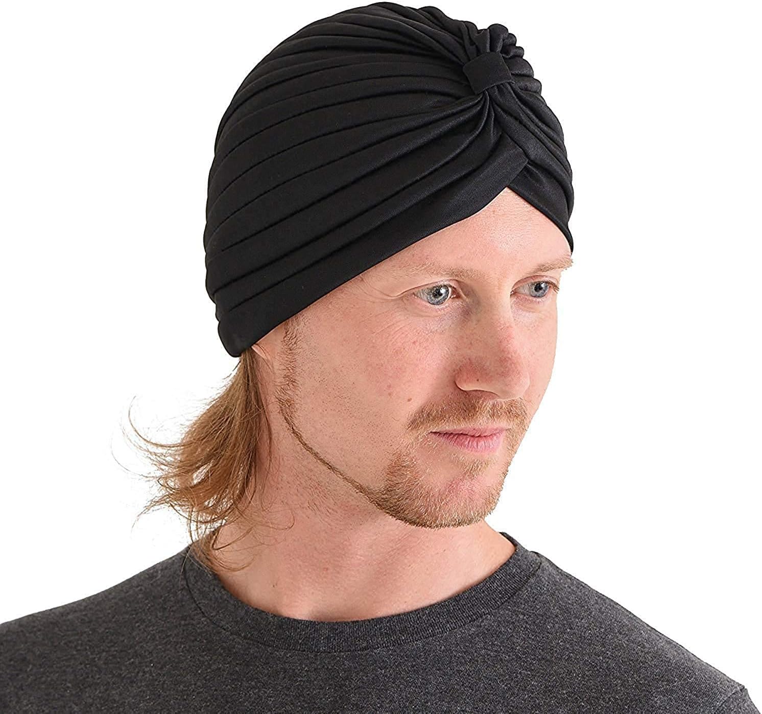 - Men's & Women's Pleated Head Wrap Knit Bonnet Turban/Pleated Stretchable Polyester Women?s Turban Head Cover/Sun Cap Pagri