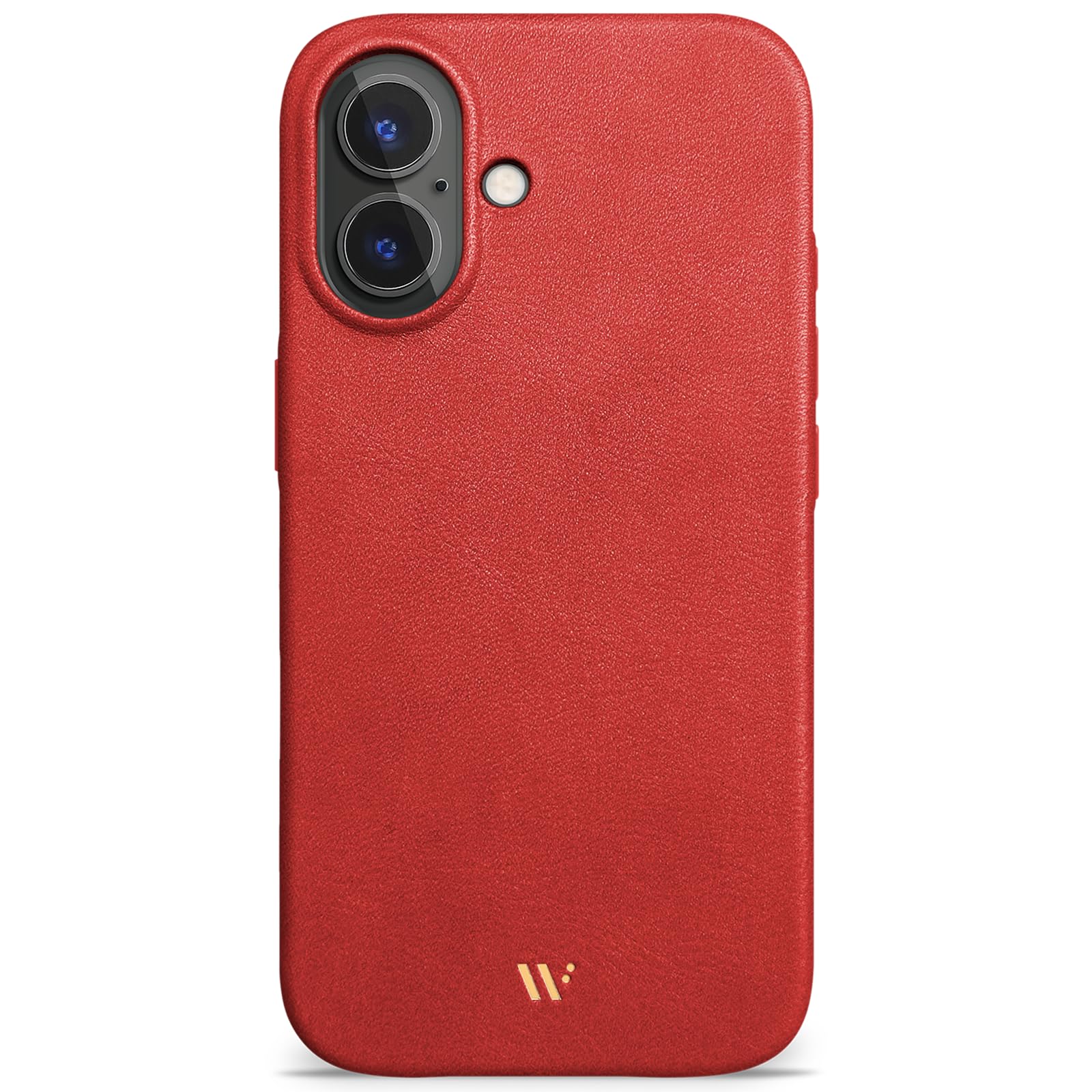 WIIUKA Funda para iPhone 17, piel de Alemania, funda de piel extrafina, funda premium para teléfono móvil, funda para teléfono móvil Qi, color rojo