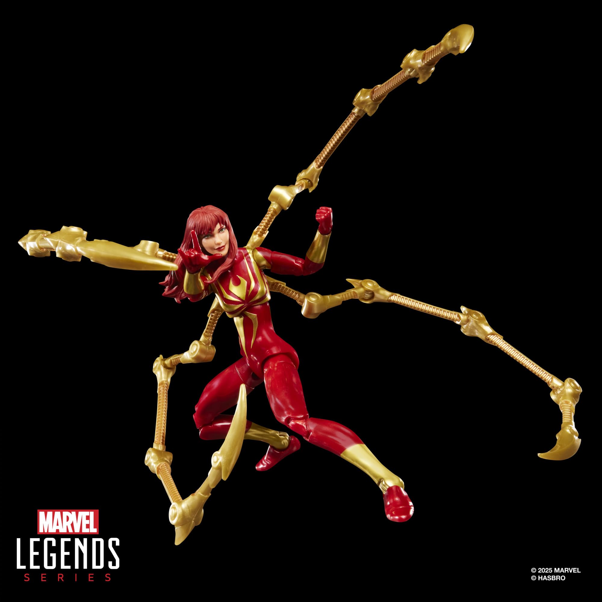 Spider-Man Marvel Legends Series Magic: The Gathering Mary Jane Watson (Iron Spider), figurka 15 cm i ekskluzywna foliowa kolekcjonerska karta do gry karcianej | Iron Spider, 6-calowy, Spider-Man, ekskluzywna foliowa karta kolekcjonerska do gry karcianej