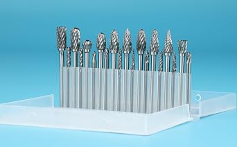 20 Pcs Carbide Burr Bits 1/8 Shank Compatible with Dremel Milwaukee Metal Grinding Wood Stone Steel Carving Cutting Engraving Grinder Kit Attachment Rotary Tool Accessories Set Harder Than Diamond