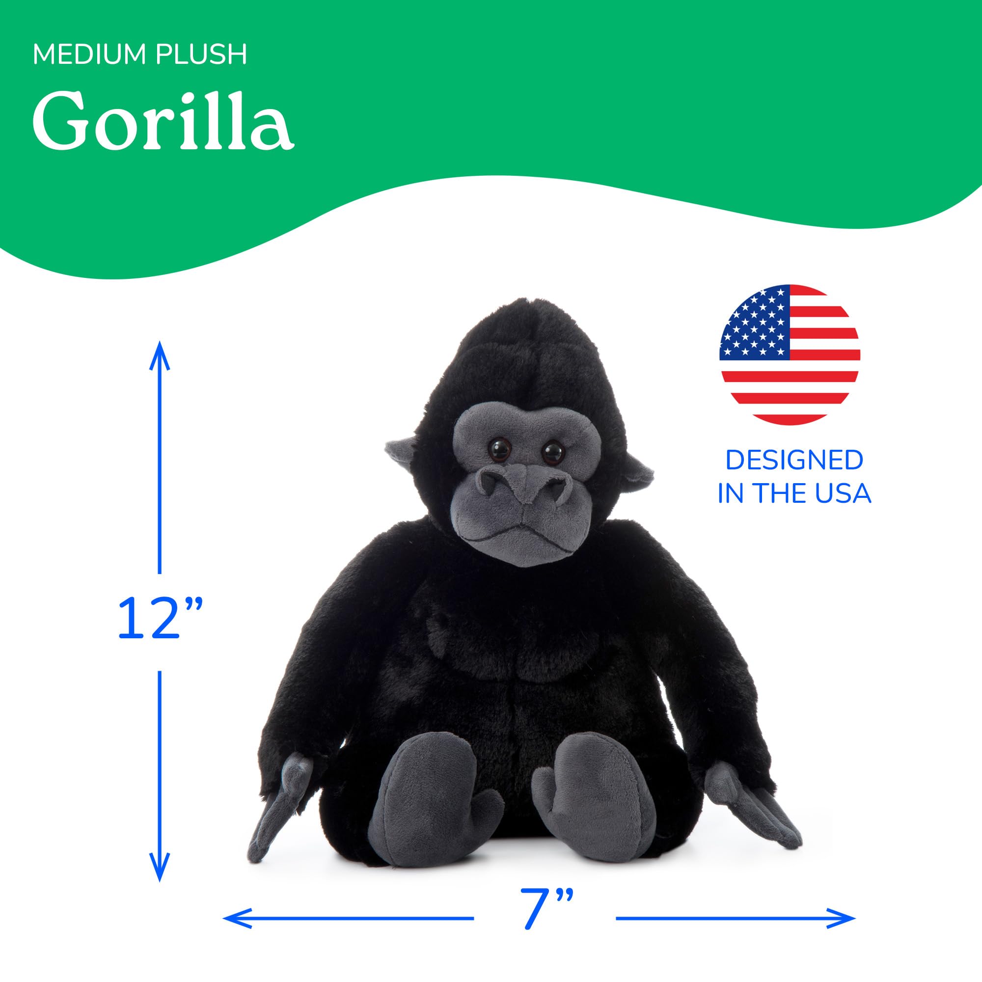 Amazon.com: The Petting Zoo Gorilla Stuffed Animal, Gifts for Kids