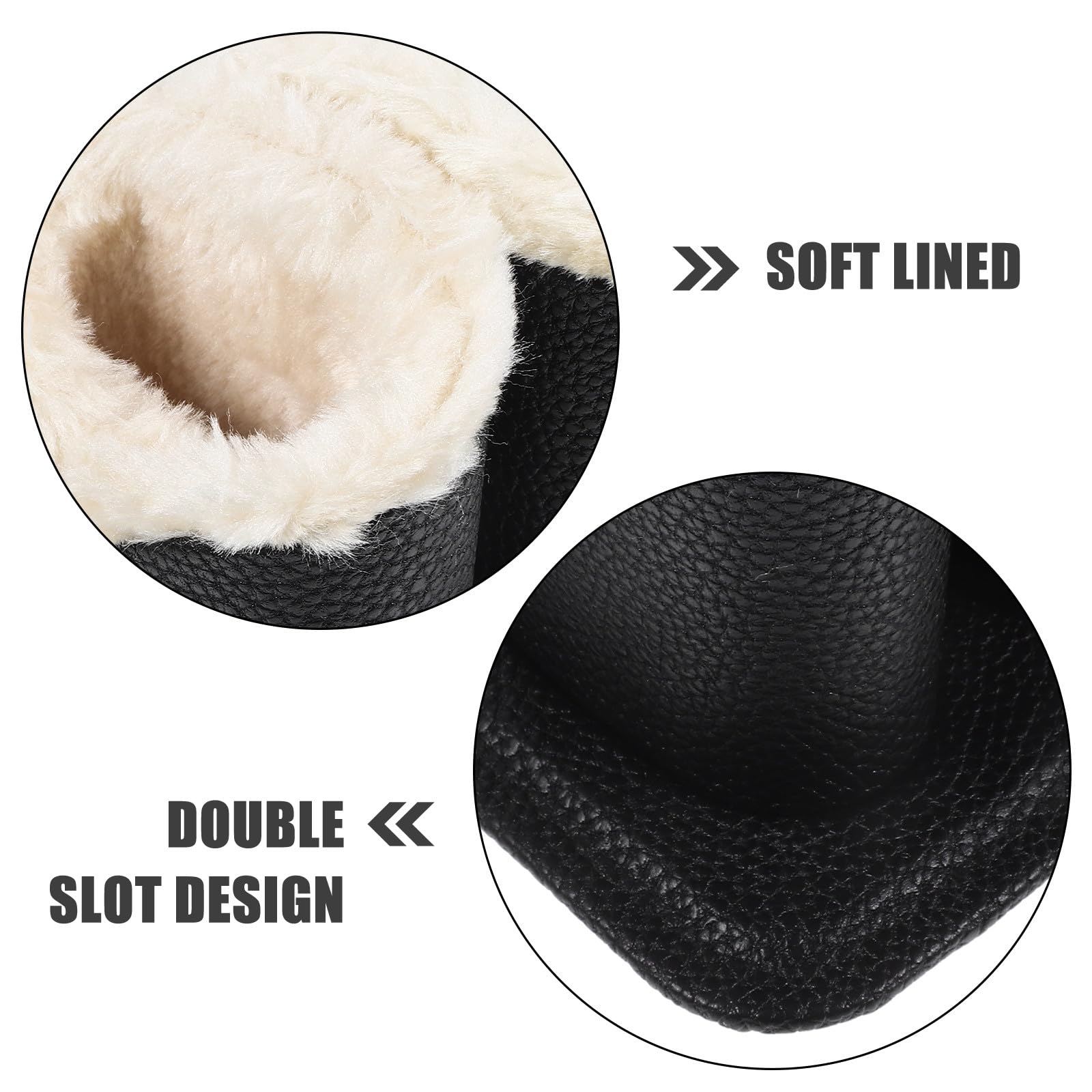 STOBAZA Présentoir à Lunettes pour Rangement et Protection Double en Cuir Pu et Peluche Noir Porte-lunettes Double Compartiment, Design Élégant à Domicile