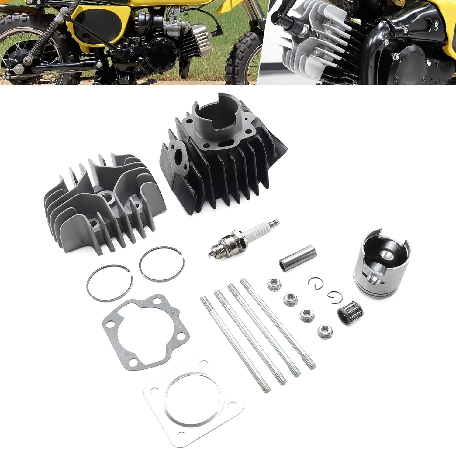 Top End Rebuild Kit 41MM Bore Cylinder Piston Gasket Kit Fit for Suzuki JR50 JR 50 1978 1979 1980-2001 2002 2003 2004 2005 2006