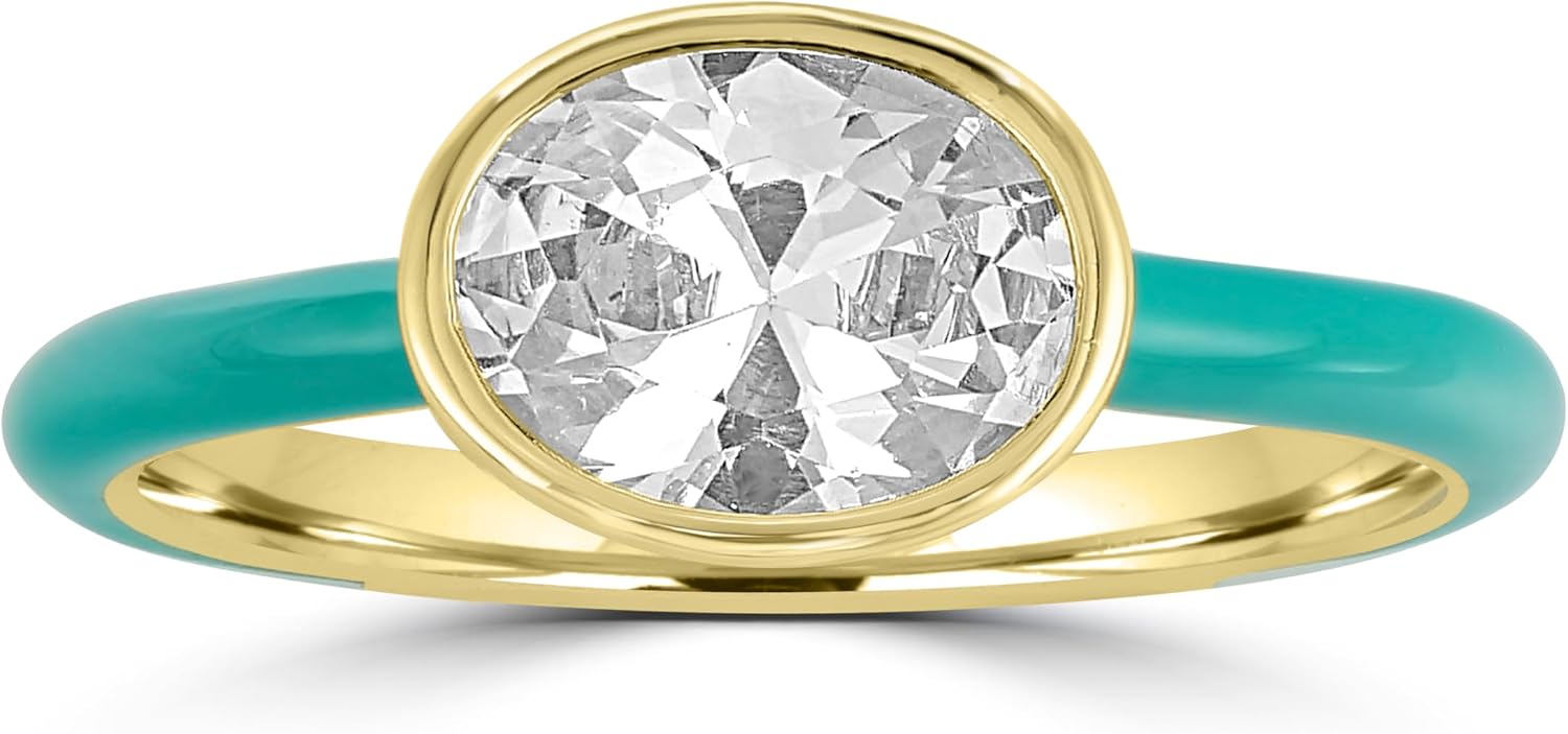 Bob Mackie Jewelry White Gold over Brass White Cubic Zirconia Ring