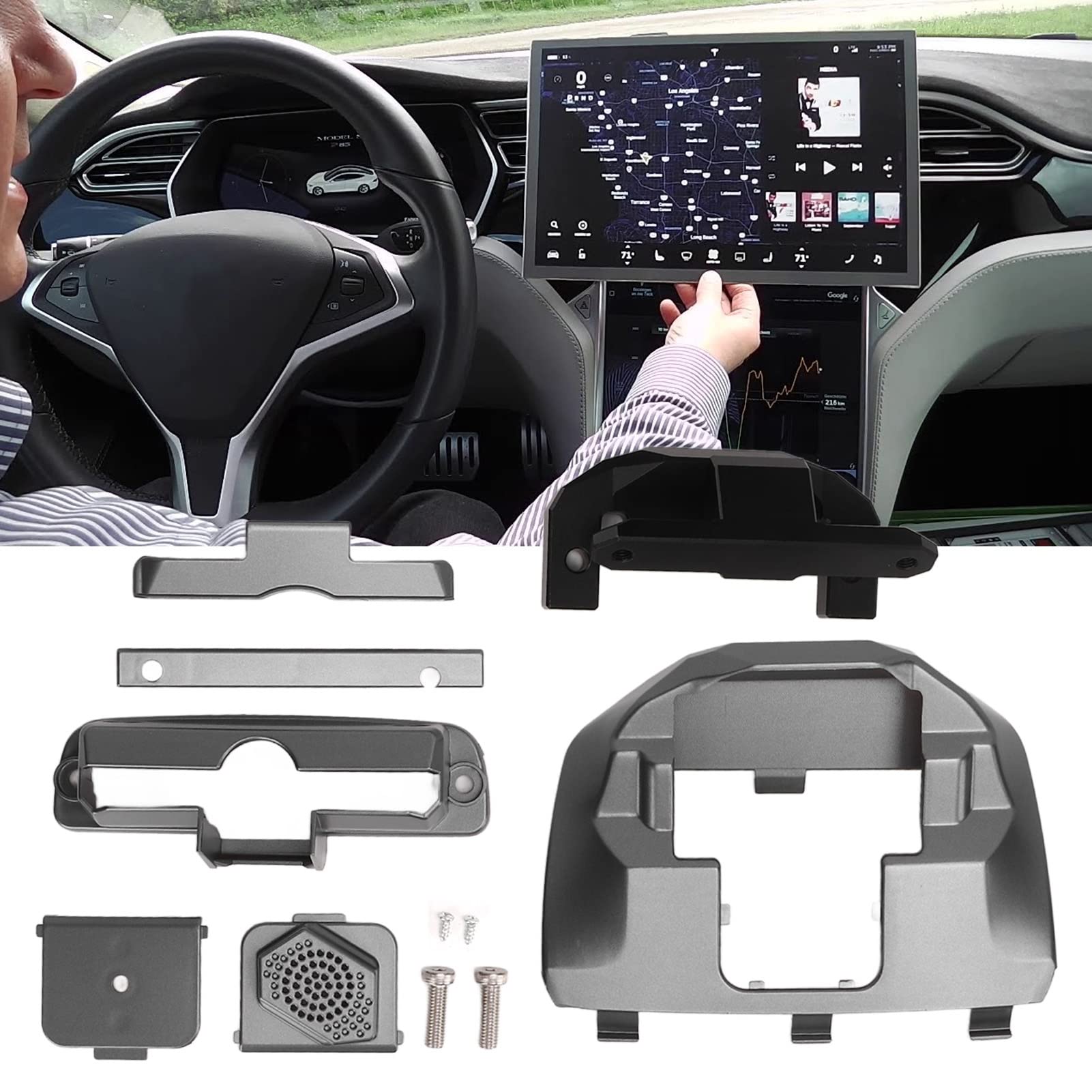 Soporte Giratorio para Pantalla de Navegación,Soporte Giratorio para Pantalla GPS para Interior de Coche Modelo 3 Y