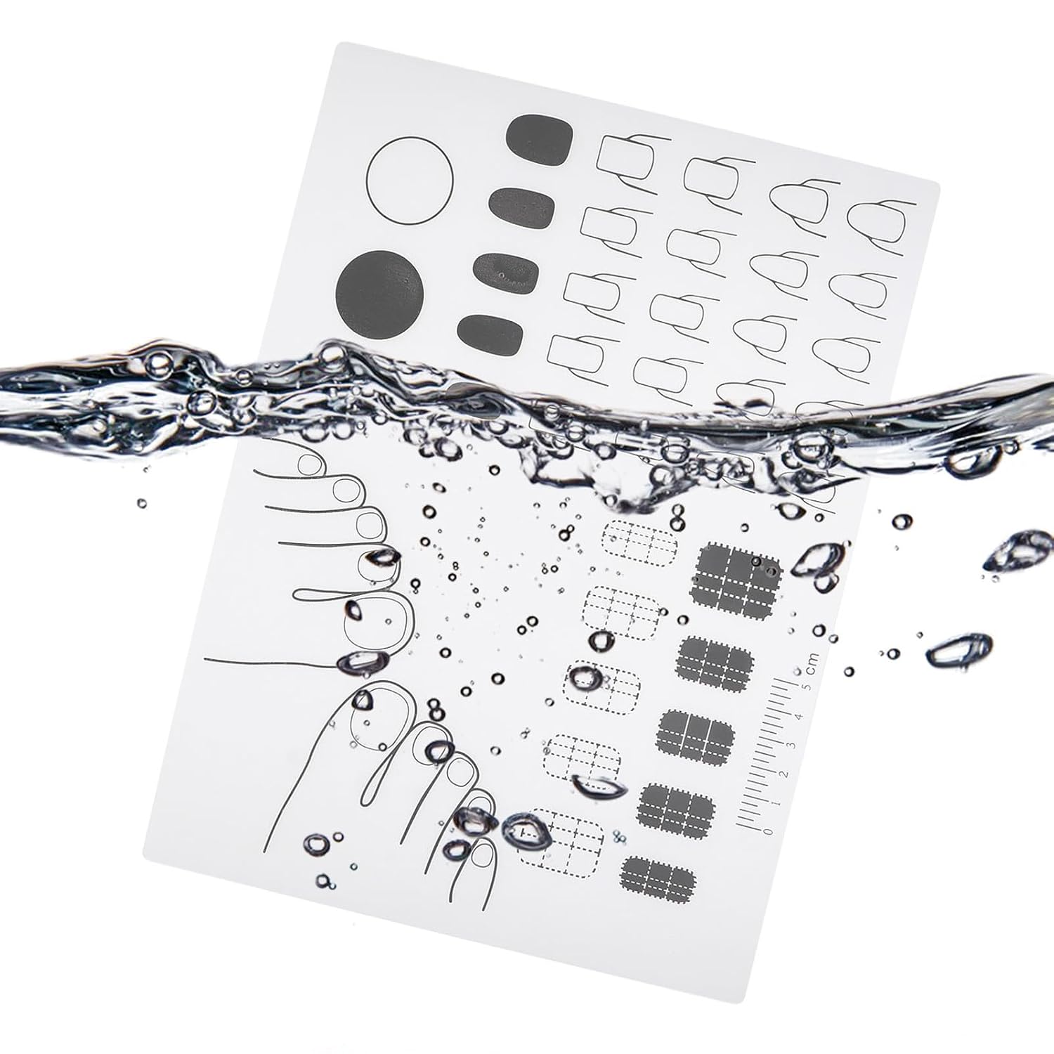 Acrylic Nail Training Mat Silicone Pad 28x21cm Semi- Flexible Nail Art Practice Tool for Manicure and Pedicure