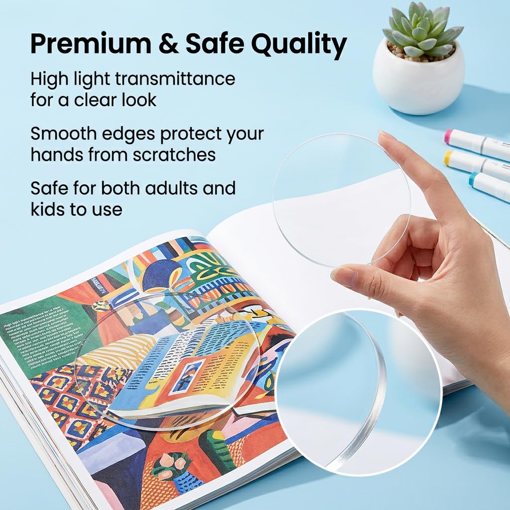 30 discos acrílicos redondos con agujero de 7,5 cm, placas de 1 mm de grosor, transparentes para plóter en blanco, placa de cristal acrílico para pintar, llaveros, manualidades y decoración de bodas