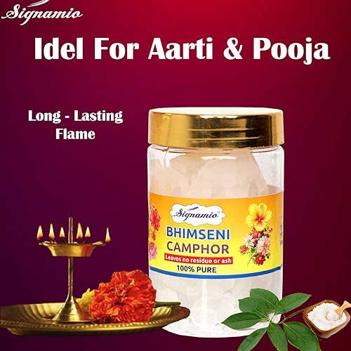 Miniatura 3 de Bhimseni Alcanfor Incienso Quemador para Aroma Karpuram Quemador eléctrico Alcanfor Difusor con 100gm Alcanfor