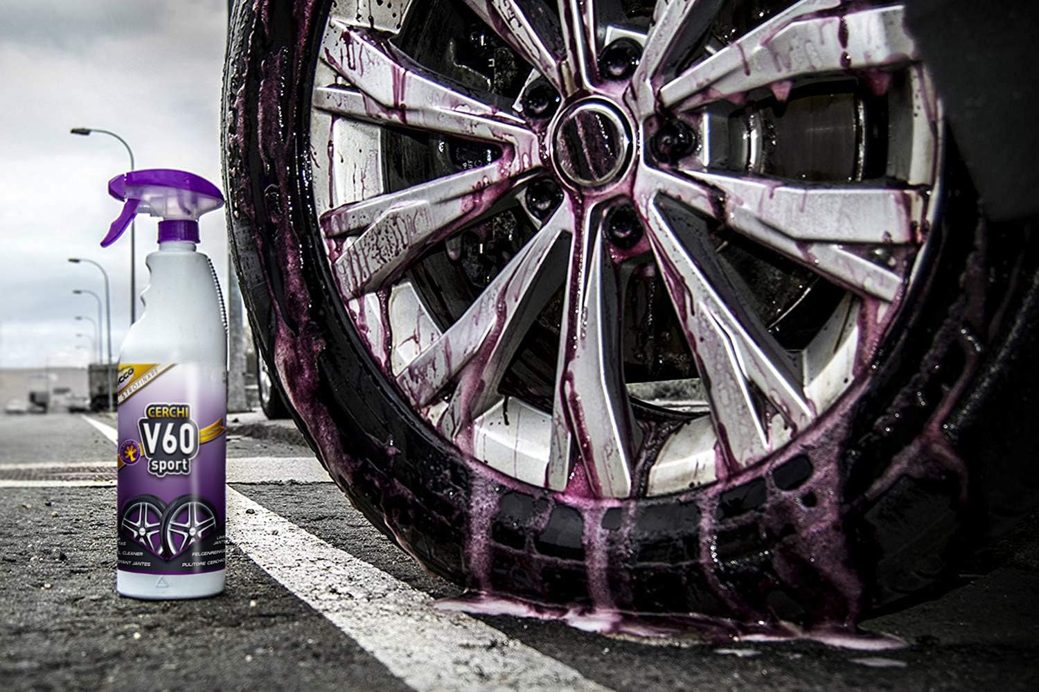 Sisbrill V60 Sport Limpia Llantas - Neutro y Seguro - Efecto Gecko Spray - 1 Litro
