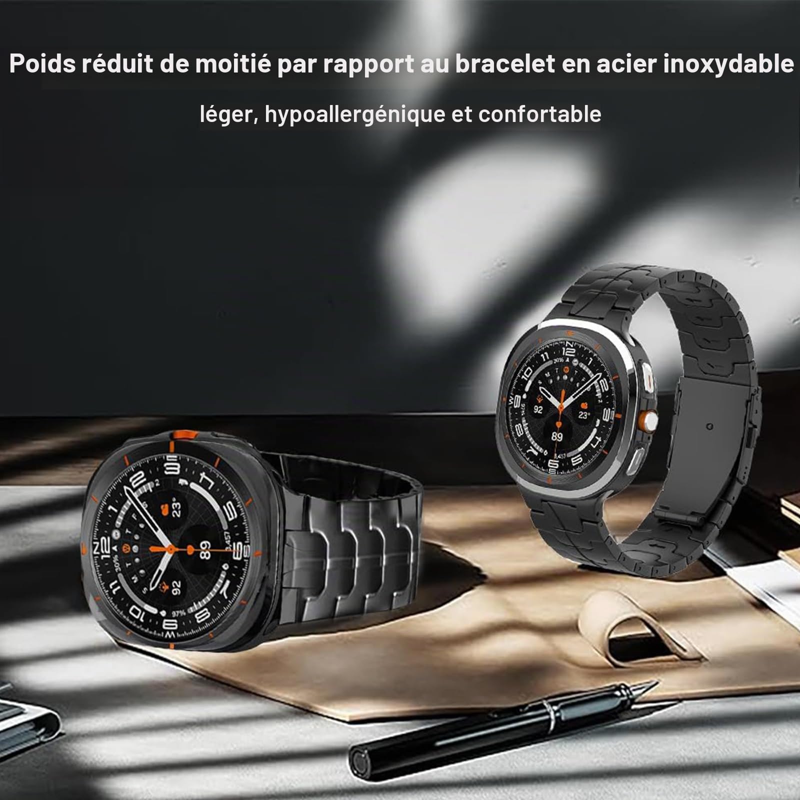 Bracelet en titane pour Samsung Galaxy Watch Ultra 47 mm (2025), bracelet de montre sans Gap, avec sangle à boucle intégrée, accessoire de rechange pour Galaxy Watch 7 Ultra (2024)