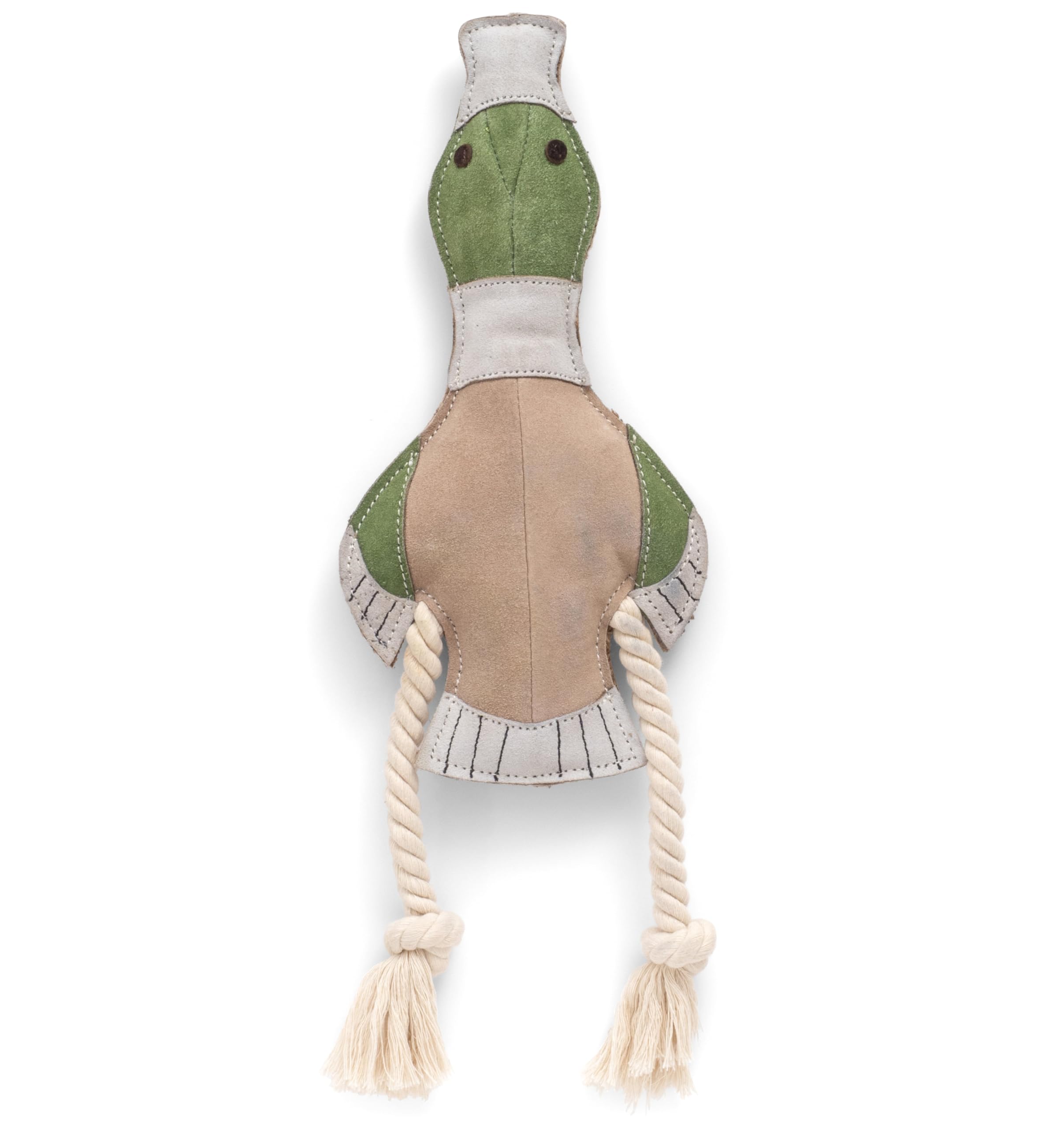 Fuzzl Eco Leather Dudley Duck Natural and Tough Dog Toys - Long Lasting Chew Toys for Aggressive Chewers - Strong Dog Toy for Dogs and Puppy โ image 1