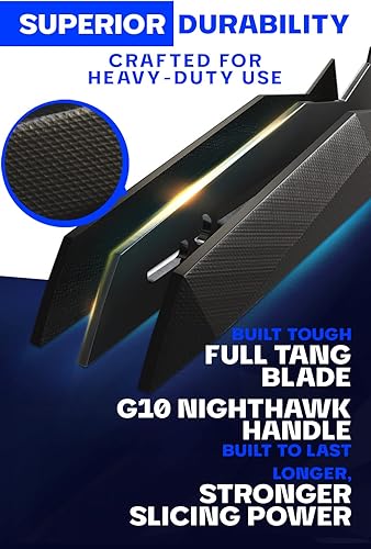 Miniatura 10 de Dalstrong Cuchillo híbrido de chef y carnicero  8 pulgadas  The Crixus  Serie Shadow Black  Edición Roja Marauder  Revestimiento antiadherente rojo