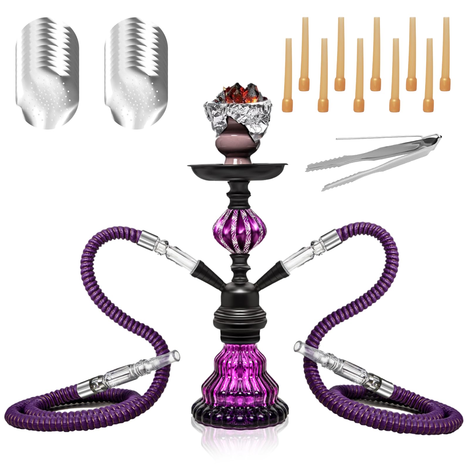 Travel Portable Hookah Set with Everything Ideal for Social Gatherings Road Trips Camping Friend Family Get-Togethers Includes 1