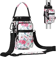 Vista 34 de Bolsa para botella de agua Nuovoware, soporte para botella de agua de 25oz/40oz/64oz, correa de mano ajustable, 2 bolsillos de neopreno, accesorios