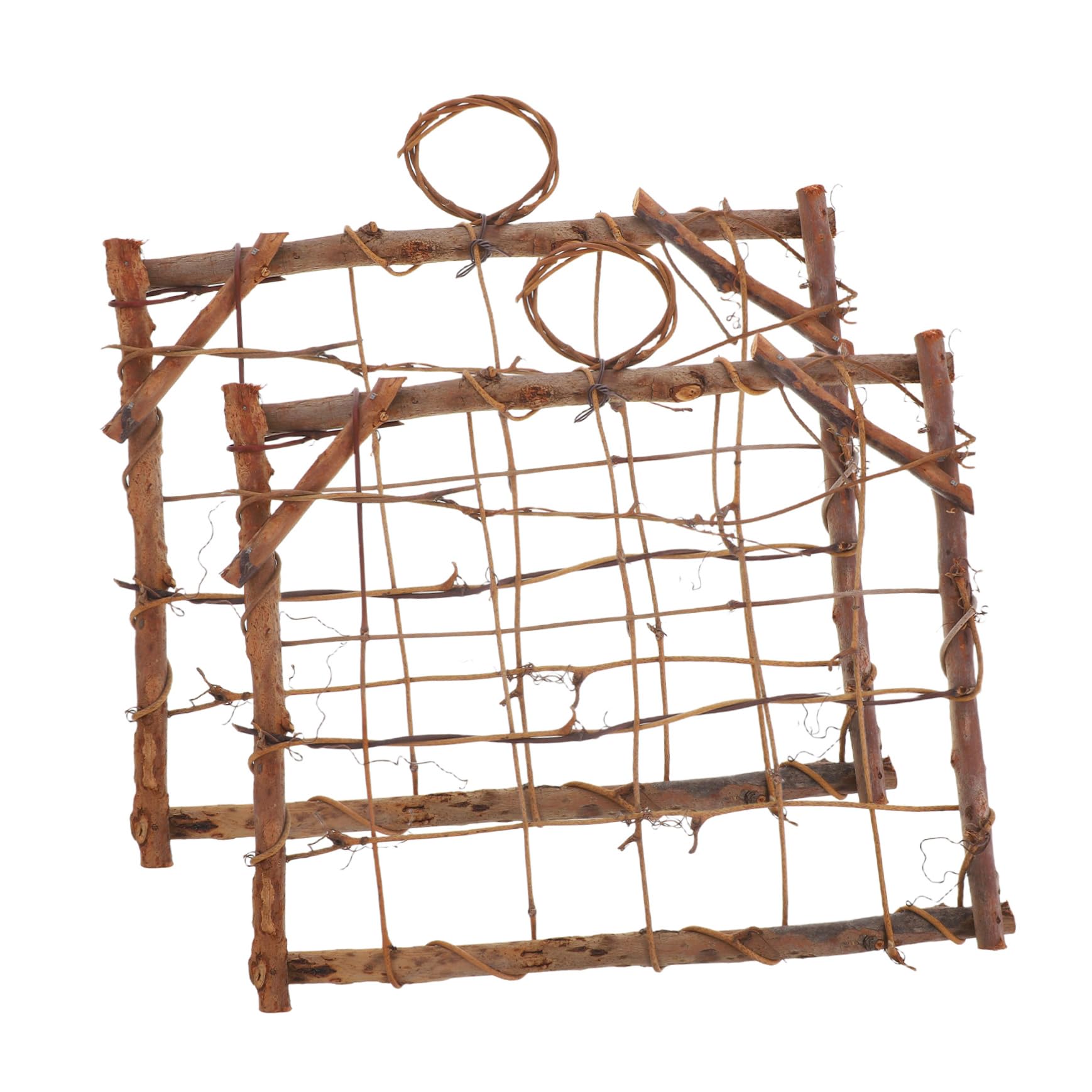 BESPORTBLE 2Pcs Rustic Wooden Air Plant Frame Stand Versatile Wall Mount Holder for Tillandsia Display Home Decor Easy Maintenance Photography Prop Country Style Plant Wall Art