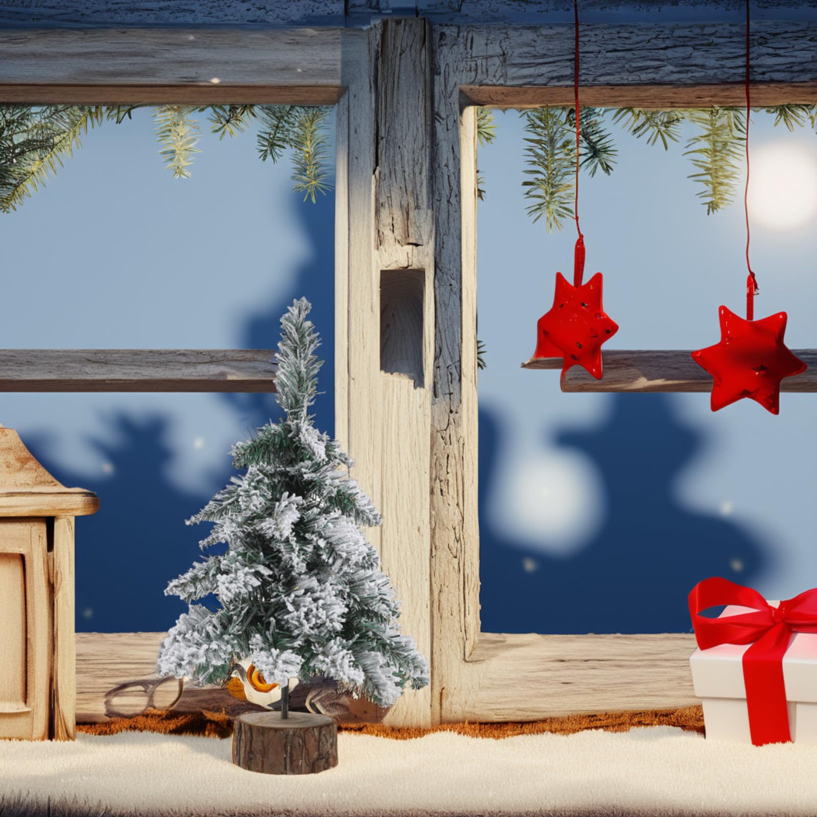 Toyvian 2 Pezzi Albero di Natale Mini da Tavolo Bianco in Pvc con Luci LED