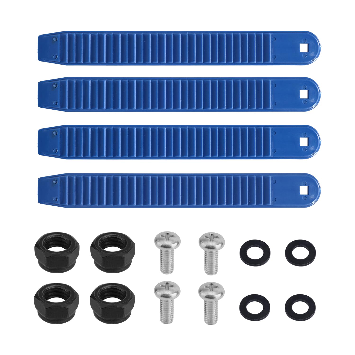 BOXOB 4pcs Snowboard Ankle Ladder Strap Binding, 6.89x0.83in High Elasticity Ski Band Binding Hardware Men Replacement Accessories Part Gift with Screw Nut Washers for Skates & Sporting Gear (Blue)