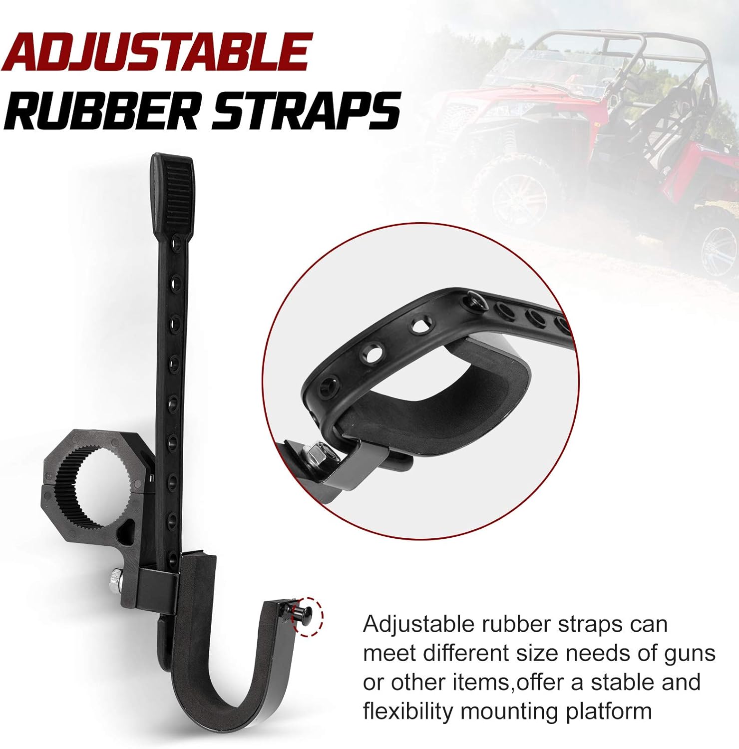 BUNKER INDUST UTV Gun Holder Clamp Mounting Bracket Fits for 1” 1.5” 1.75” 2” Tubes Roll Bars Roof Rack Compatible with Polaris RZR Ranger Can Am Honda Kawasaki Snowmobile : Automotive