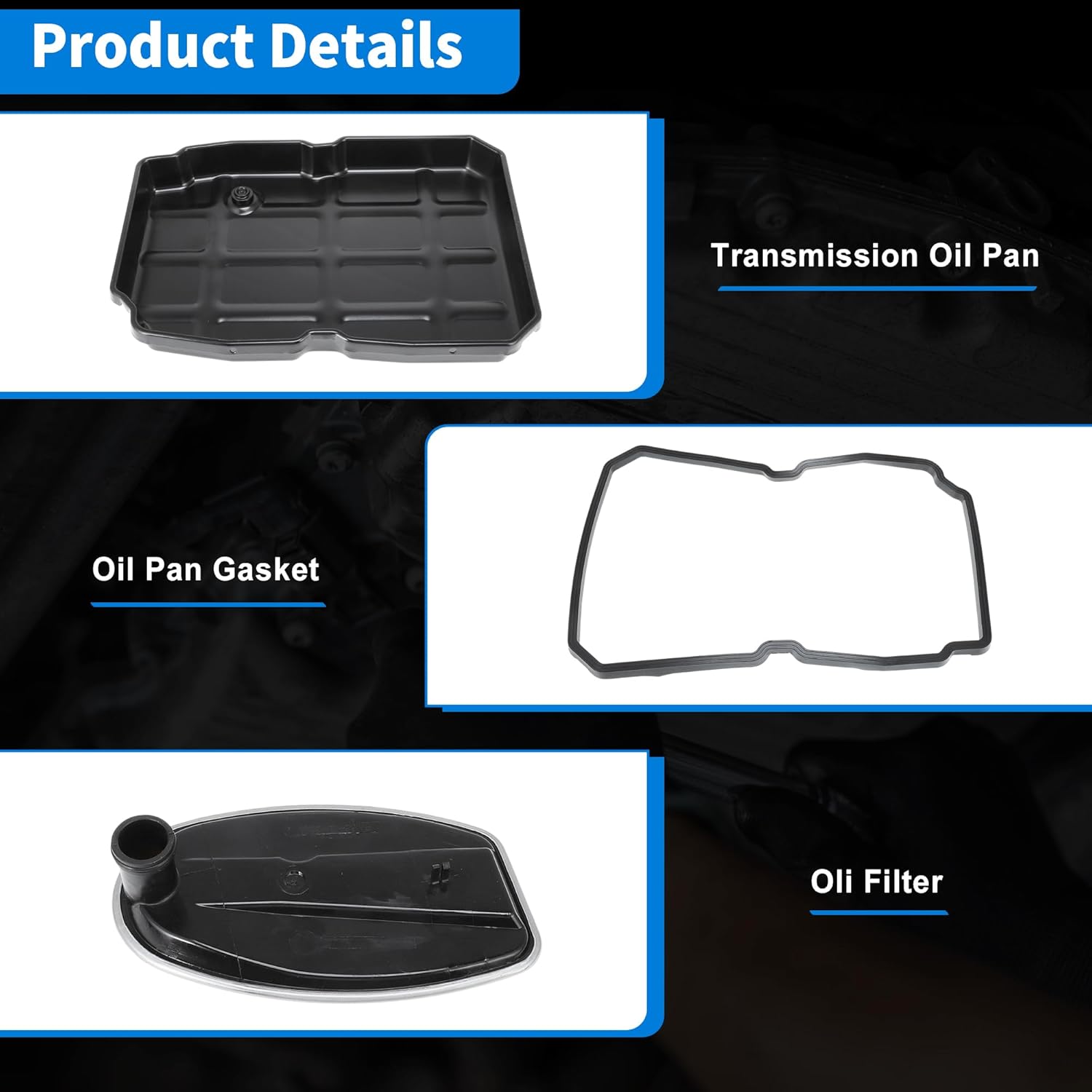 Transmission Oil Pan Kit with Oil Filter for Chrysler 300 2005-2014 Engine Oil Pan Gasket Transmission Oil Pan Drain Plug Kits No.52108327AA/52108327AB Iron Plastic