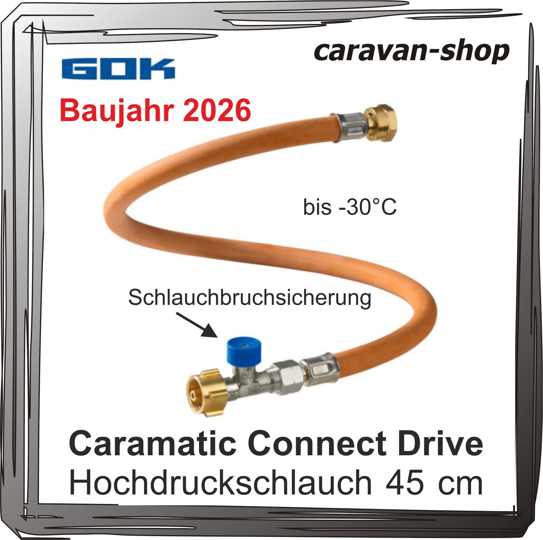 Generisch Zweiflachenanlage Drive 30mbar horizontal + Schlauch Caravan Crash-Sensor Gas Drive Two Set Hochdruckschlauch